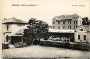 Balatonboglár, Balaton-Boglár; Vasút szálloda a vasútállomásnál, étterem és kávéház. L.D.F. 902.