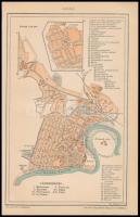cca 1900 Arad városának térképe, rajzolta: Kogutowicz Manó, 1:38.600, Pallas Nagy Lexikona, Bp., Pallas, 24x15,5 cm