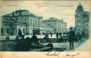 1906 Győr, Pályaudvar, vasútállomás.  Berecz Viktor kiadása