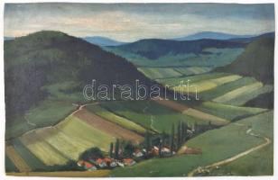 Jelzés nélkül: Táj. Olaj, karton, 27x42,5 cm