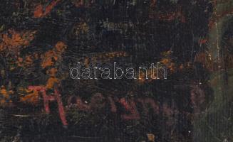 Olvashatatlan jelzéssel: Erdei patak. Olaj, vászon, kartonra kasírozva, 49×40 cm