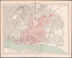 cca 1900 Pozsony városának térképe, 1:13.600, Pallas Nagy Lexikona, Bp., Pallas, 24x30 cm