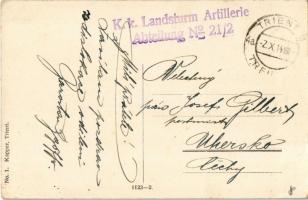 1914 Trento, Trient (Südtirol); Castello del buon Consiglio / castle + "K. k. Landsturm Artille...