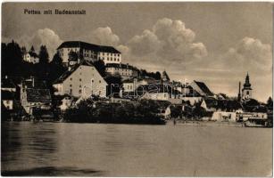 1915 Ptuj, Pettau; Badeanstalt, Schloss / castle, spa, bath. Kunstverlag Albin Sussitz