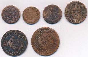 Ausztria 1760W 1kr Cu "Lotharingiai Ferenc" + 1782B 1kr Cu "II. József" + 1816B ...