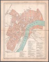 cca 1910 Szeged városának térképe, rajzolta: Kogutowicz Manó, 1:21.000, Pallas Nagy Lexikona, Bp., Pallas Rt., 29,5x24 cm