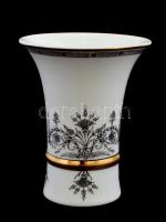 Hollóházi porcelán váza, matricás, jelzett, kis kopásnyomokkal, m: 9,5 cm