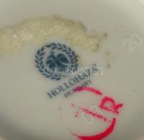 Hollóházi porcelán váza, matricás, jelzett, kis kopásnyomokkal, m: 9,5 cm