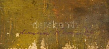 Komáromi-Kacz jelzéssel: Álló akt. Olaj, fa, sérült,  56×46 cm