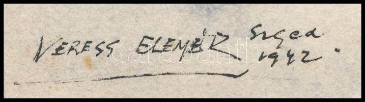 Veress Elemér (1876-1959): Havas táj (Szeged-környéke). Akvarell, papír, jelzett (Veress Elemér Szeg...