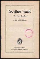 Karl Strecker: Goethes Faust. Volksbücher der Literatur. Bielefeld-Leipzig, é.n., Velhagen & Kla...