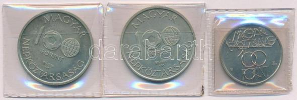 1985. 100Ft alpakka "Labdarúgó Világbajnokság 1986. - Mexikó térkép" + 1985. 100Ft alpakka...