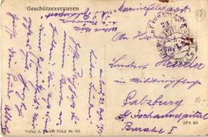 1917 Osztrák-magyar haditengerészet matrózai gépfegyver használat gyakorlása közben / K.u.K. Kriegsm...