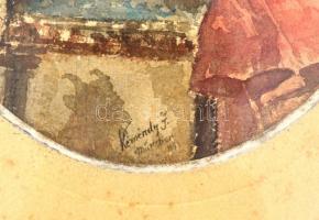 Kéméndy Jenő (1860-1925): Bíboros portréja. Akvarell, papír, foltos, jelzett (Kéméndy J. München 189...