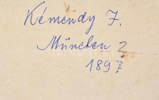 Kéméndy Jenő (1860-1925): Bíboros portréja. Akvarell, papír, foltos, jelzett (Kéméndy J. München 189...