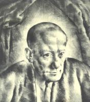 Aba-Novák Vilmos (1894-1941): Tarjáni Simkovics Jenő portréja. Rézkarc, papír, jelzés nélkül, restau...