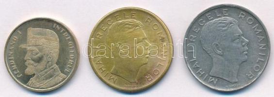 Románia 1943. 100L Ni + 1945. 200L sárgaréz + 2019. 50b sárgaréz-Ni T:2,2- 
Romania 1943. 100 Lei N...