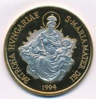 1994. "Patrona Hungariae 1994" aranyozott Ag emlékérem (15,55g/0.925/39mm) T:1- (eredetileg PP)