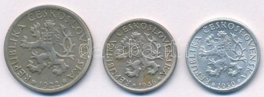 Csehszlovákia 1922-1950. 1K (3xklf) T:1-,2
Czechoslovakia 1922-1950. 1 Korun (3xdiff) C:AU,XF Kraus...