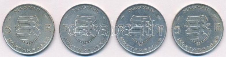 1947. 5Ft Ag "Kossuth" (4x) T:2- Adamo F8.1