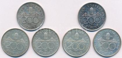 1992. 200Ft Ag "MNB" (2x) + 1994. 200Ft Ag "Deák" (4x) T:1-,2 patina
Adamo F13,...