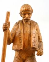 3 db faragott fa szobor, jelzés nélkül, jó állapotban, m: 11 és 21 cm között