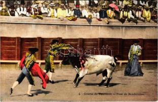 Course de Taureaux, Pose de Banderilles / Spanish folklore, bullfight, matadore