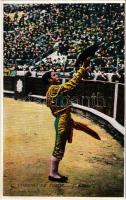 Corrida de Toros, El brindis / Spanish folklore, bullfight, matadore. L. Roisin (Barcelona)