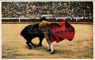 Corrida de Toros, Verónica / Spanish folklore, bullfight, matadore. L. Roisin (Barcelona)