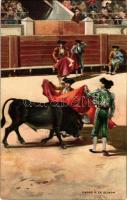 Capro a la Alimon / Spanish folklore, bullfight, matadore. litho (cut)
