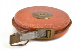 "Salgó Imre Budapest" feliratos kb 20 m-es fém mérőszalag, d:10 cm