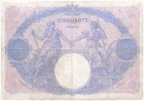 Franciaország 1912. 50Fr T:III anyaghiány, kis szakadás, ly.
France 1912. 50 Francs C:F missing mat...