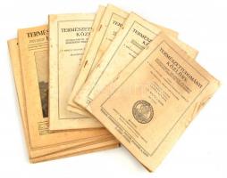 1923-1933 Természettudományi Közlöny 17 száma, foltos borítókkal, egy borítón szakadásokkal.