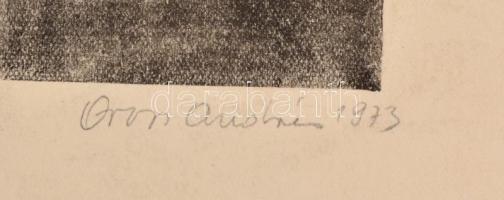 Orvos András (1939-): Virág, rézkarc, papír, jelzett és datált (Orvos András 1973), felcsavarva, lap...