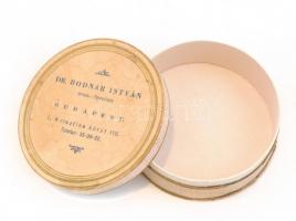 dr. Bodnár István Bp I. orvosi/gyógyszertári papír pirulás doboz d: 8,5 cm