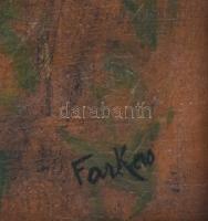 Farkas Béla (1895-1941): Zöldellő táj. Olaj, karton, jelzett, hátoldalán régi aukciós sorszám címkék...