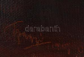 Olvashatatlan jelzéssel: Vonuló tehéncsorda (vázlat). Olaj, vászon, 40×70 cm