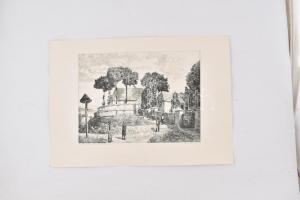 Csanády András (1929- ): Csíkszentdomokosi templom, rézkarc, papír, jelzett, 29,5×39,5 cm