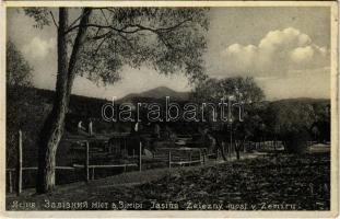 1932 Kőrösmező, Yasinia, Yasinya, Jassinja, Jasina (Máramaros); Zelezny most v Zemíru / vasúti híd, út / railway bridge, road
