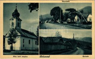 Kőrösmező, Yasinia, Yasinya, Jassinja, Jasina (Máramaros); Római katolikus templom, utca részlet, út / Catholic church, street view, road (EK)