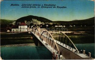 1916 Munkács, Mukacheve, Mukacevo; Latorca híd háttérben a Kárpátokkal / Latorca-Brücke im Hintergrund die Karpathen / Latorica bridge, Carpathian Mountains (EK)