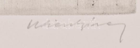 Wieszt József (1951-2007): II. Ulászló magyar király, rézkarc, papír, jelzett, 39,5×29 cm