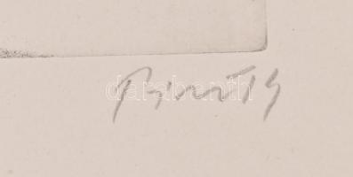 Olvashatatlan jelzéssel: III. Károly magyar király, rézkarc, papír, jelzett, 39,5×29 cm