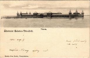 1912 Balatonfüred, uszoda. Pósa Endre kiadása