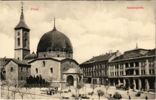 Pécs, Széchenyi tér, piac, Nádor szálló,