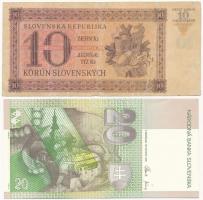 Szlovákia 1943. 10K + 2008. 20K T:III,I-
Slovakia 1943. 10 Korún + 2008. 20 Korún C:F,AU
