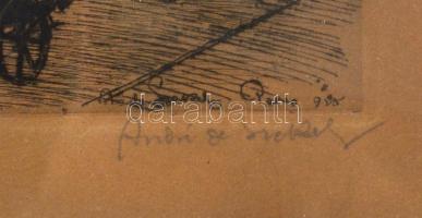 André de S.... jelzéssel: Párizs, Notre Dame. Rézkarc, papír, datált a dúcon (915), üvegezett fa ker...