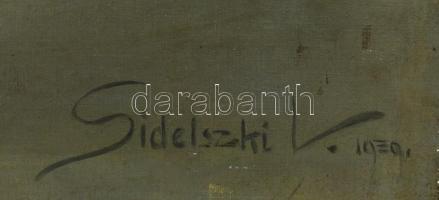 Sidelszki jelzéssel: Csendélet rózsákkal és gyümölcsökkel. Olaj, vászon, fa keretben, 60×80 cm