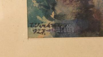 Winkery (?) 927 jelzéssel: Miskolc. Akvarell, ceruza, papír, üvegezett fa keretben, 31x23 cm