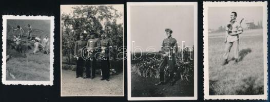 cca 1938-1945 Vegyes katonai fotó tétel, 15 db, 6×4,5 és 6×8,5 cm közötti méretekben